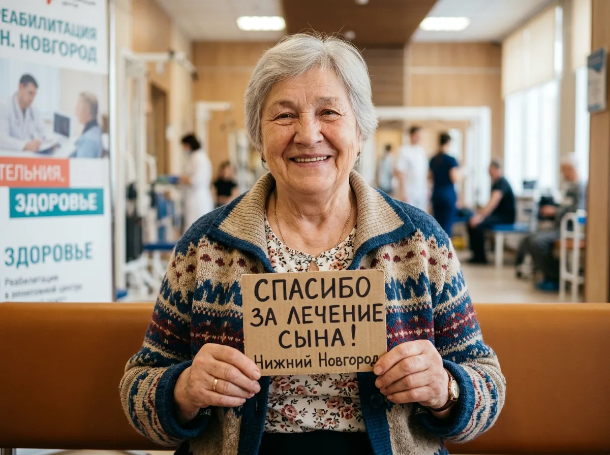 Аватар мамы пациента реабилитационного центра, пожилая женщина, Нижний Новгород, благодарность за лечение сына